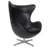 Sillón EG, tapizado similpiel negra