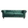 CHESTER PREMIUM sofa, 3 seater, upholstered in emerald velvet