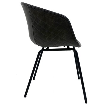 Sillón MISSOURI, metal, similpiel negra 2