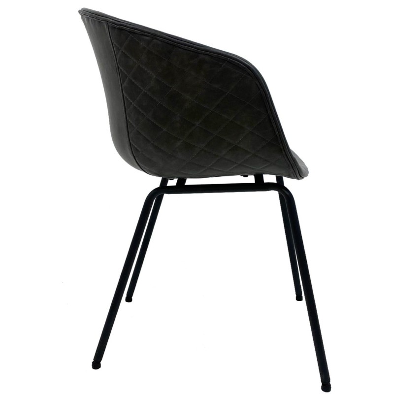 Sillón MISSOURI, metal, similpiel negra-0