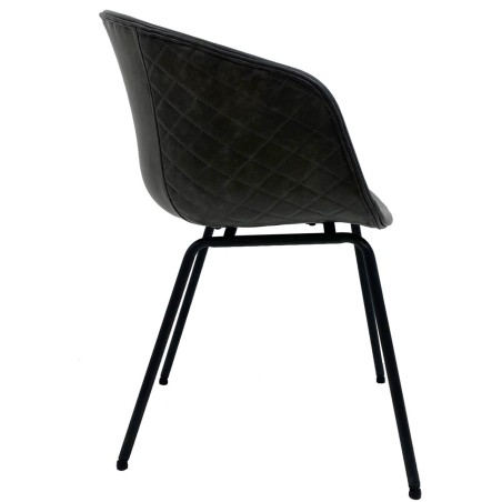 Sillón MISSOURI, metal, similpiel negra-0