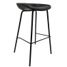 Taburete MISSOURI, metal, similpiel negra