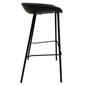 Taburete MISSOURI, metal, similpiel negra 2
