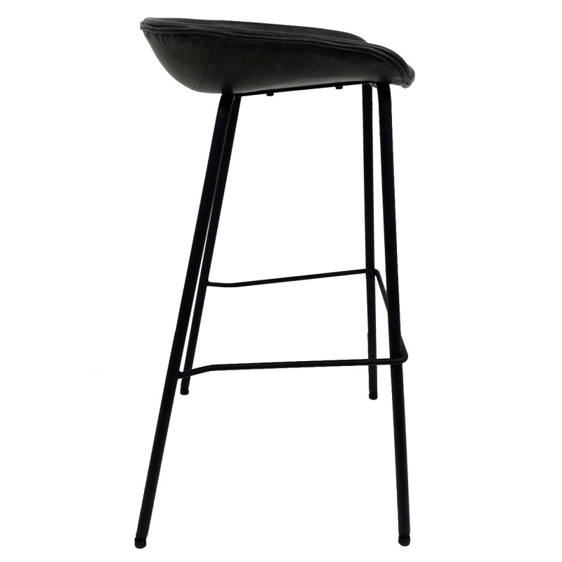 Taburete MISSOURI, metal, similpiel negra-0