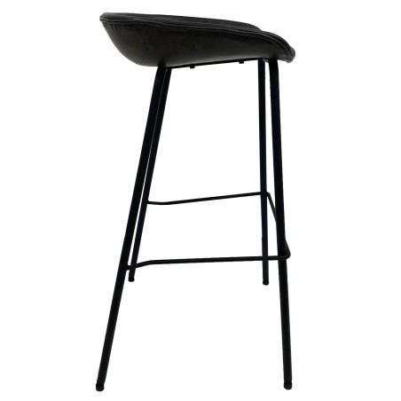 Taburete MISSOURI, metal, similpiel negra-0