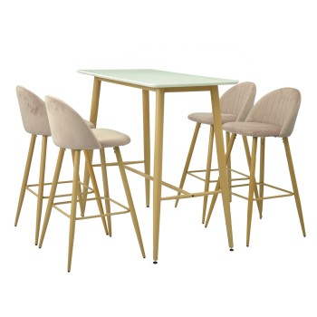 Mesa alta GOBBI, metal, blanca, 120 x 60 cms 2