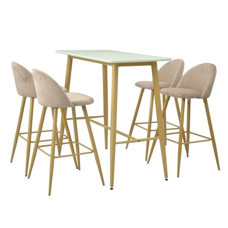 Mesa alta GOBBI, metal, blanca, 120 x 60 cms-0