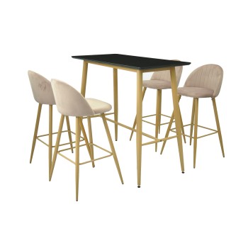 Mesa alta GOBBI, metal, negra, 120 x 60 cms 2