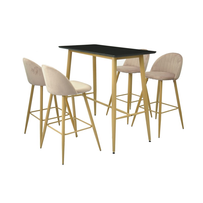 Mesa alta GOBBI, metal, negra, 120 x 60 cms-0