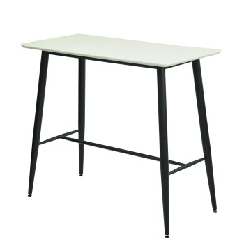 Mesa alta NITRA, metal, tapa blanca, 120 x 60 cms
