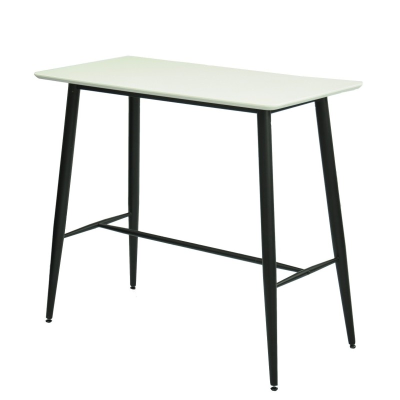 Mesa alta NITRA, metal, tapa blanca, 120 x 60 cms