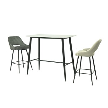 Mesa alta NITRA, metal, tapa blanca, 120 x 60 cms 2
