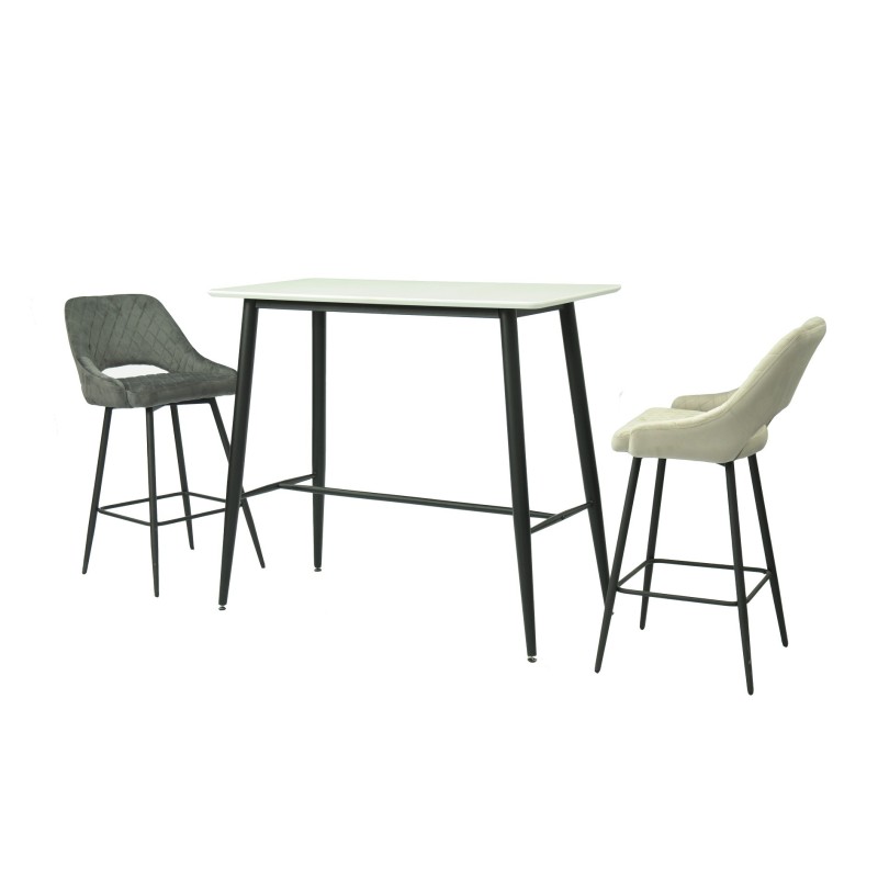 Mesa alta NITRA, metal, tapa blanca, 120 x 60 cms-0