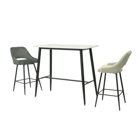 Mesa alta NITRA, metal, tapa blanca, 120 x 60 cms-0