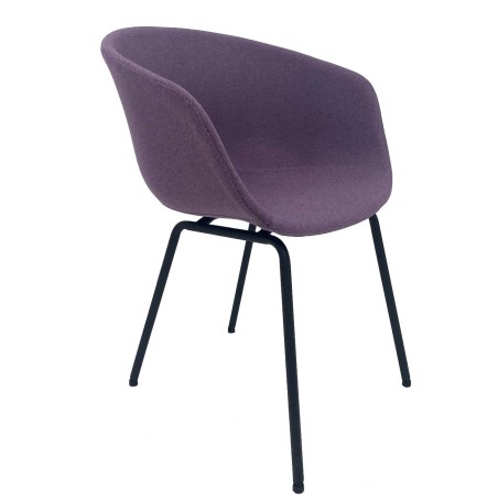 Sillón KIEL, metal, tapizado tejido rosa-0