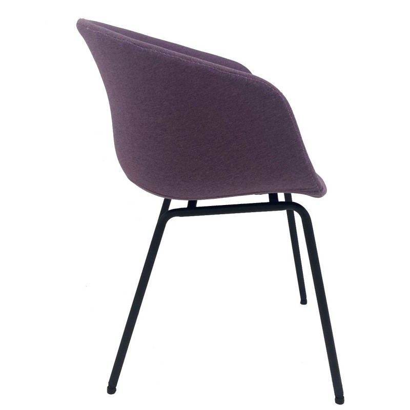 Sillón KIEL, metal, tapizado tejido rosa-1