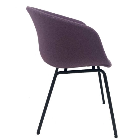 Sillón KIEL, metal, tapizado tejido rosa-1