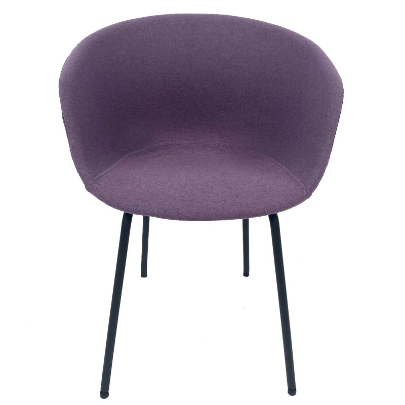 Sillón KIEL, metal, tapizado tejido rosa-2