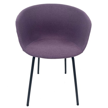 Sillón KIEL, metal, tapizado tejido rosa-2