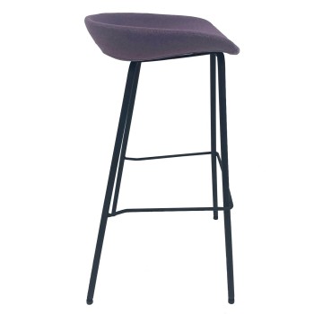 Taburete KIEL, metal, tapizado tejido rosa 2