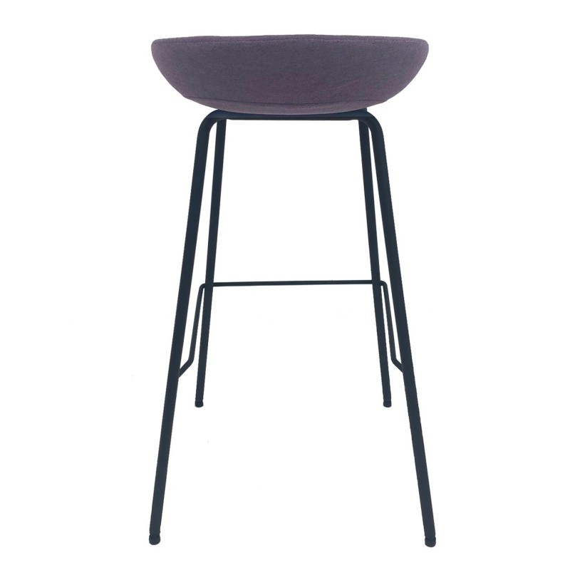 Taburete KIEL, metal, tapizado tejido rosa-1