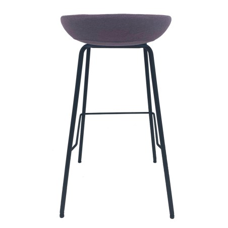 Taburete KIEL, metal, tapizado tejido rosa-1