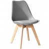 TORRE 4P (SU) chair, wood, polypropylene and cushion in light grey color