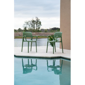 Sillón VERDI, apilable, polipropileno verde 2
