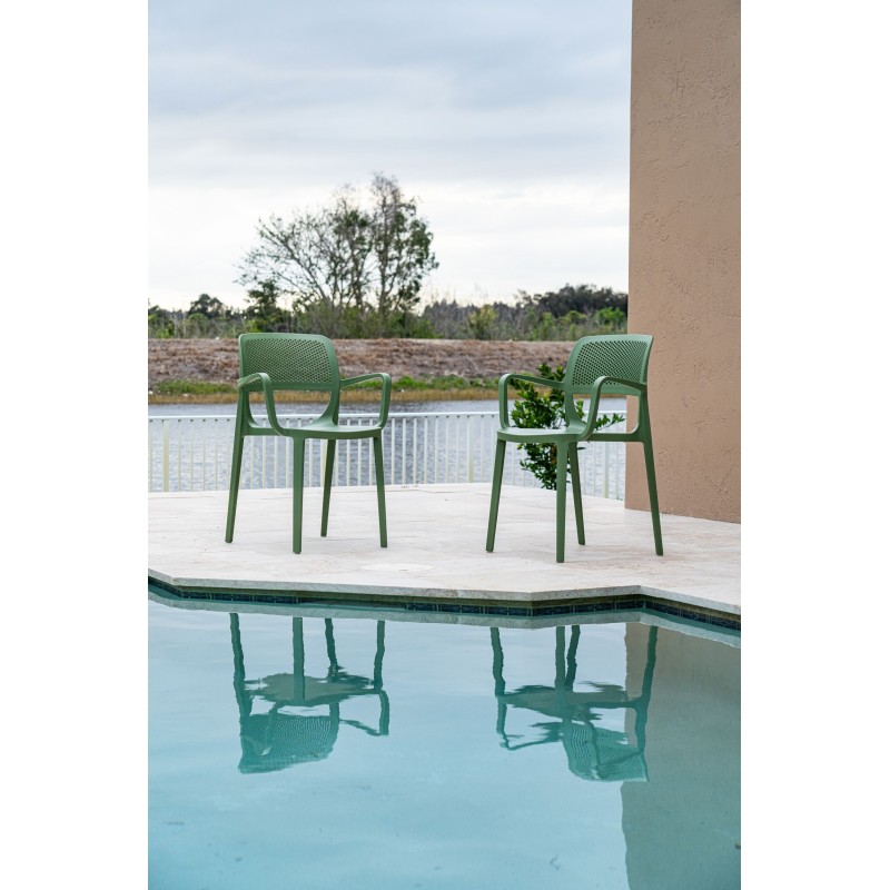 Sillón VERDI, apilable, polipropileno verde-0