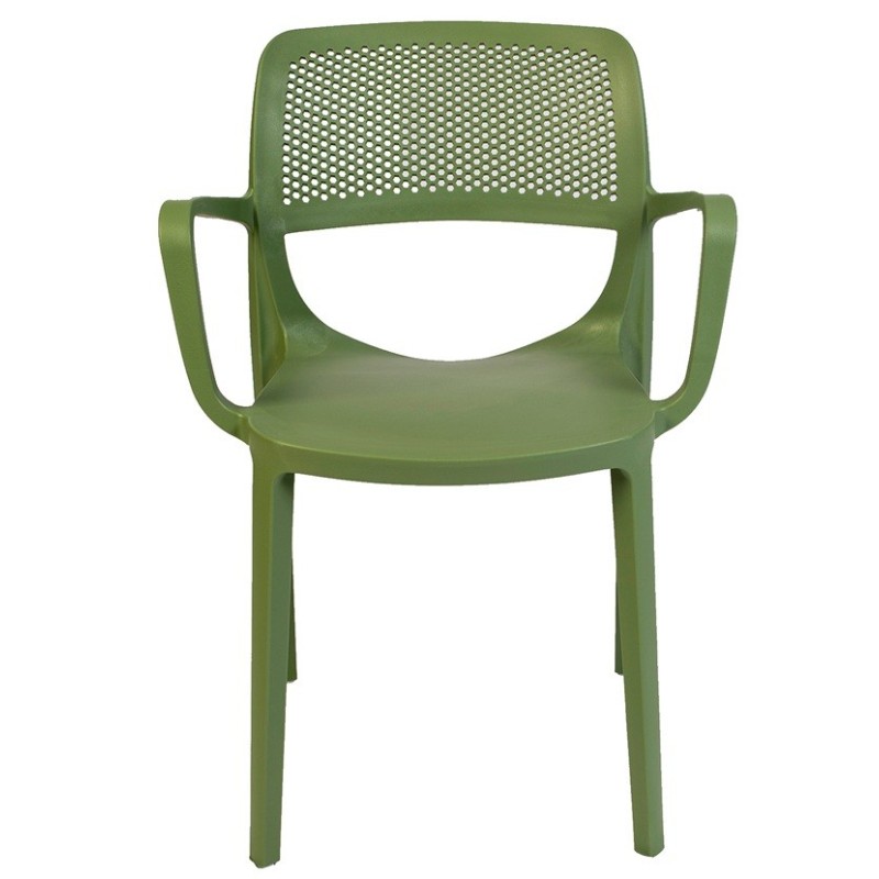Sillón VERDI, apilable, polipropileno verde-1
