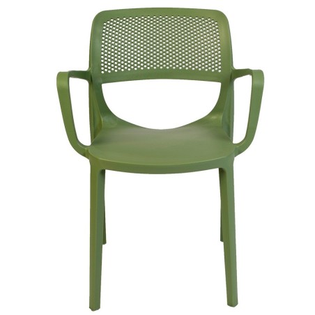 Sillón VERDI, apilable, polipropileno verde-1