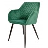 ROLANDO armchair, metal, upholstered in dark green velvet 56