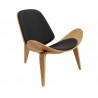 NORDIC (R) armchair, ash, black synthetic leather