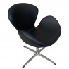 SW armchair, upholstered in black synthetic leather