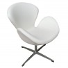 SW armchair, upholstered in white synthetic leather