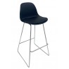 TOWER FINN bar stool, chromed, seat in black color