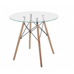STAR table, wood, glass, 80...