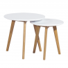 ACCRA table, - nest -, 2 tables, low, wood, white lacquered