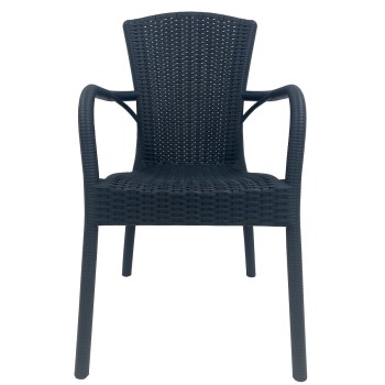 Sillón NESTOR, apilable, polipropileno antracita 2