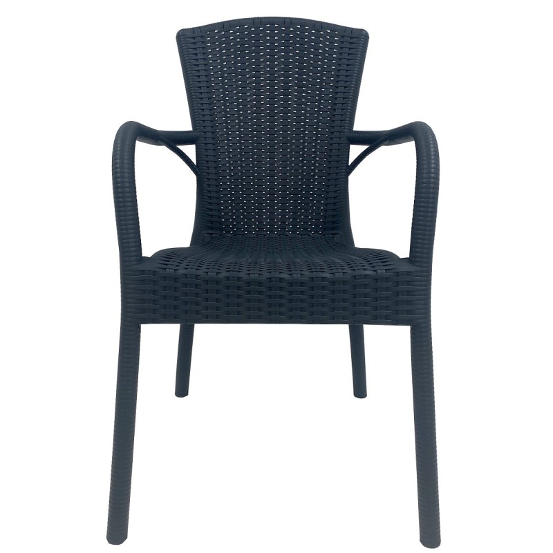 Sillón NESTOR, apilable, polipropileno antracita-0