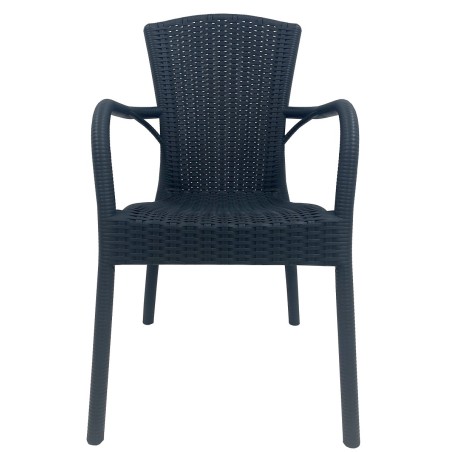 Sillón NESTOR, apilable, polipropileno antracita-0