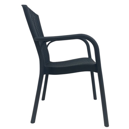Sillón NESTOR, apilable, polipropileno antracita-1