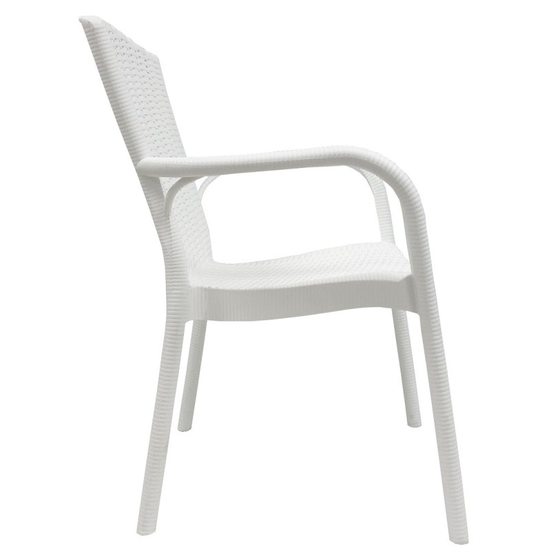 Sillón NESTOR, apilable, polipropileno blanco-1