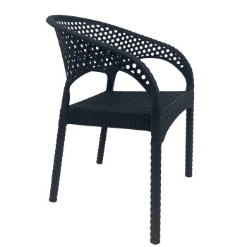 Sillón CALVIN, apilable, polipropileno antracita