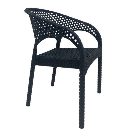 Sillón CALVIN, apilable, polipropileno antracita
