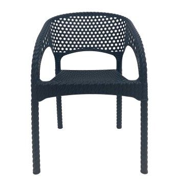 Sillón CALVIN, apilable, polipropileno antracita 2