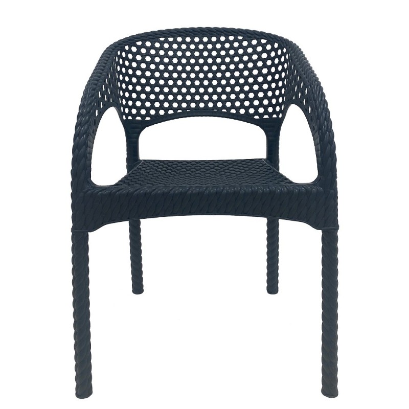 Sillón CALVIN, apilable, polipropileno antracita-0