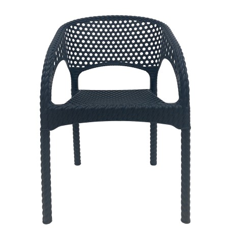 Sillón CALVIN, apilable, polipropileno antracita-0