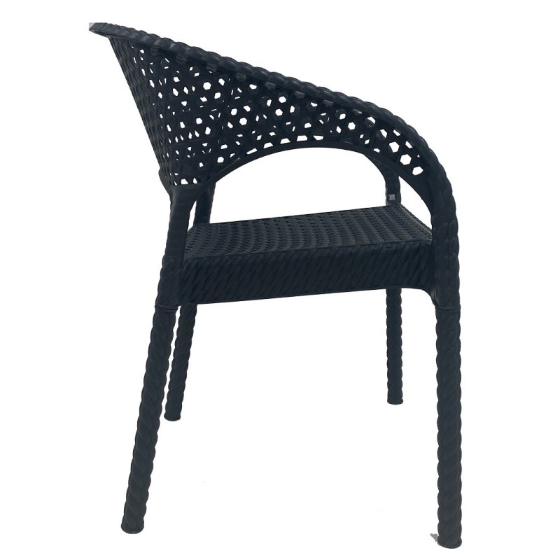Sillón CALVIN, apilable, polipropileno antracita-2