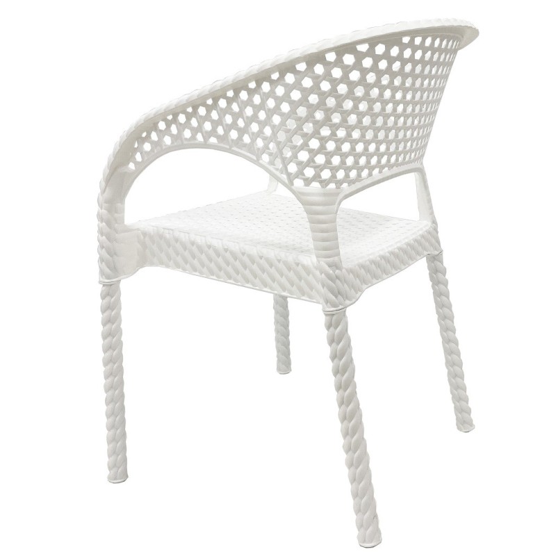 Sillón CALVIN, apilable, polipropileno blanco-0